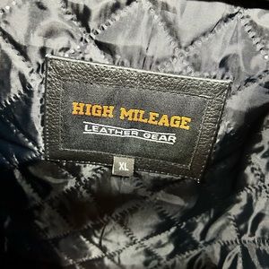 High Mileage Black Leather Motorcycle Style Jacket